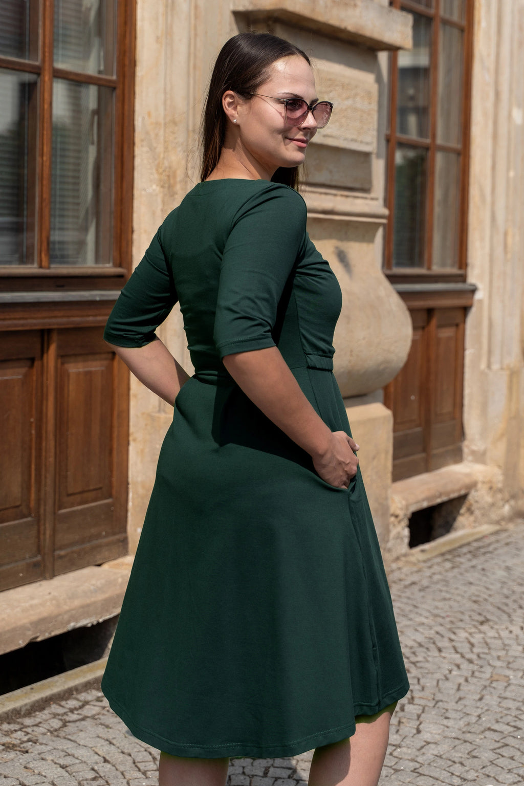 Saphira – ammekjole i bomull, smaragdgrønn