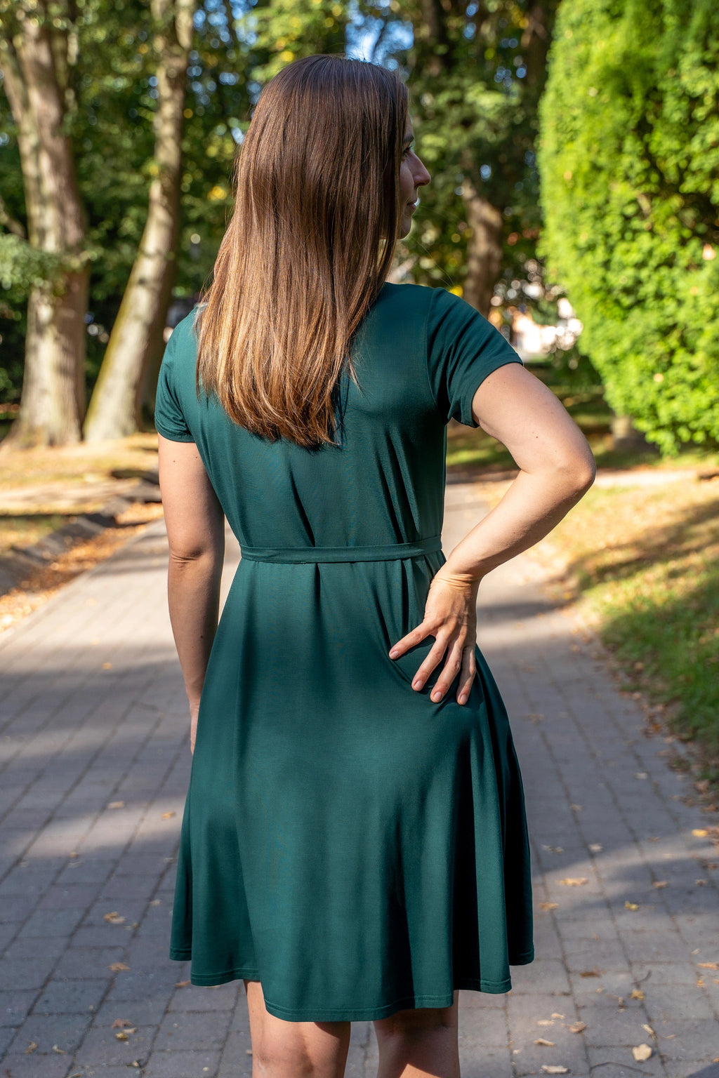 Feminin bambuskjole til graviditet og amming